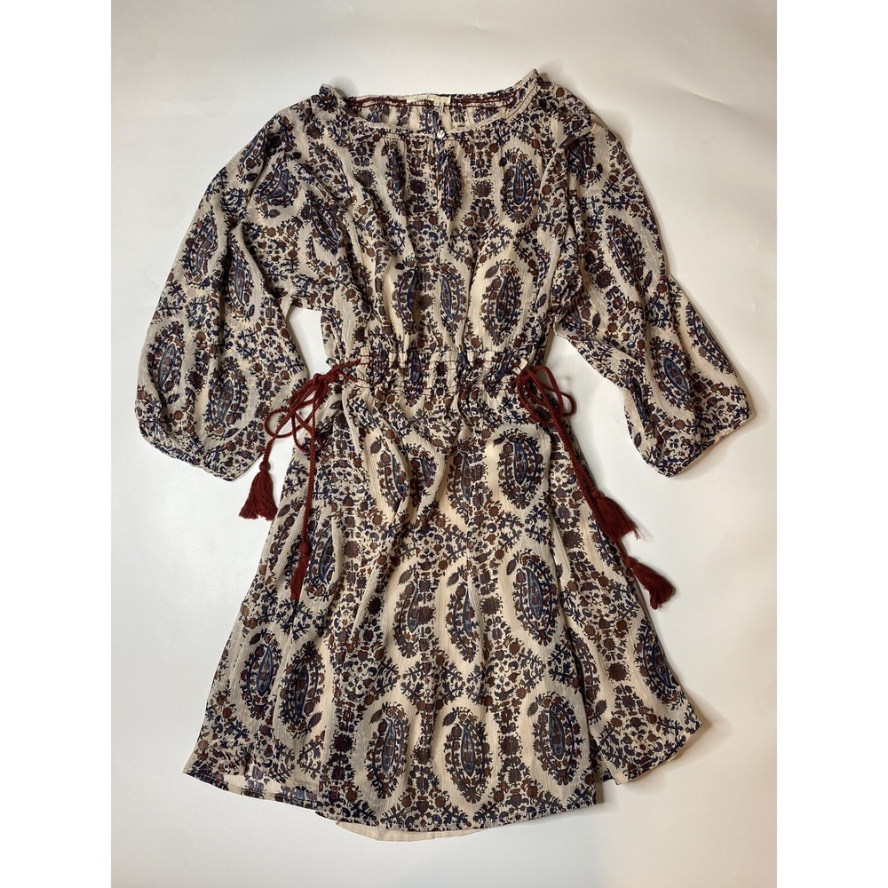Floreat Anthropologie Dress Women's Small Zharah Peasant Boho Floral Belted - Picture 1 of 10